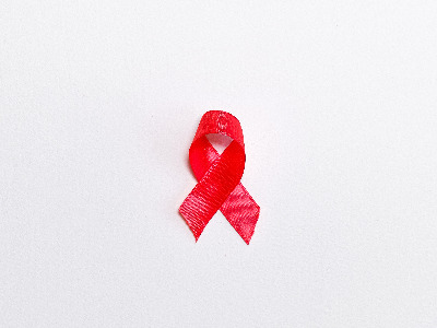Closeup of a red ribbon